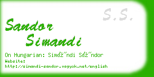 sandor simandi business card